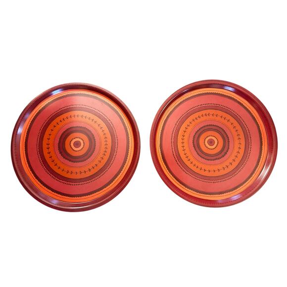 Set x 2 Vintage IKEA OFFENTLIG Tray Retro MCM Serving Platter Circle 202.586.35 - Picture 1 of 5